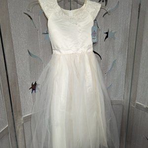 new girl special occasion dress flower girl country first communion ivory sz 12